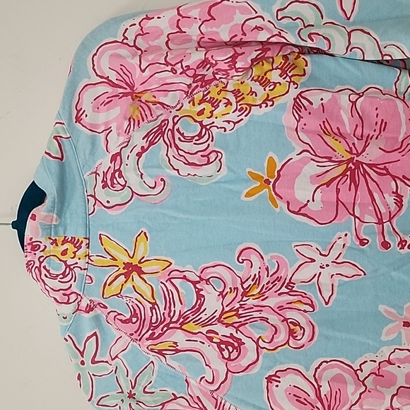 Lilly Pulitzer Tops Skipper Popover Floral Quarter-Zip Pullover Size Meduim - Picture 13 of 16